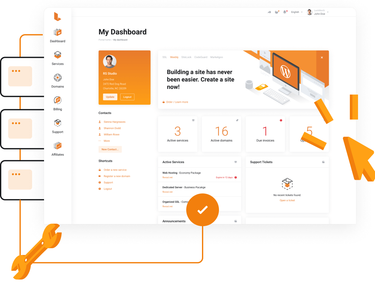 Shared Hosting - Super easy control panel to manage all your services